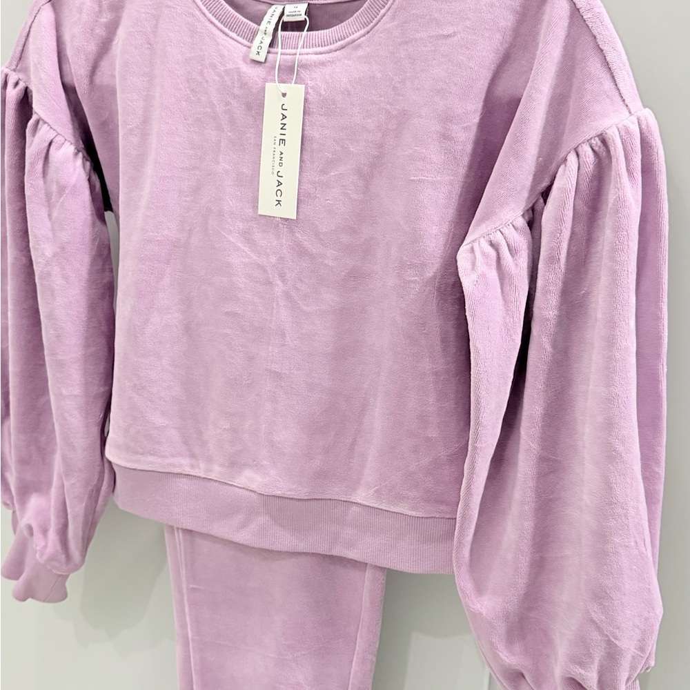 Janie and Jack Lilac Girls Velour Matching Set